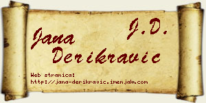 Jana Derikravić vizit kartica